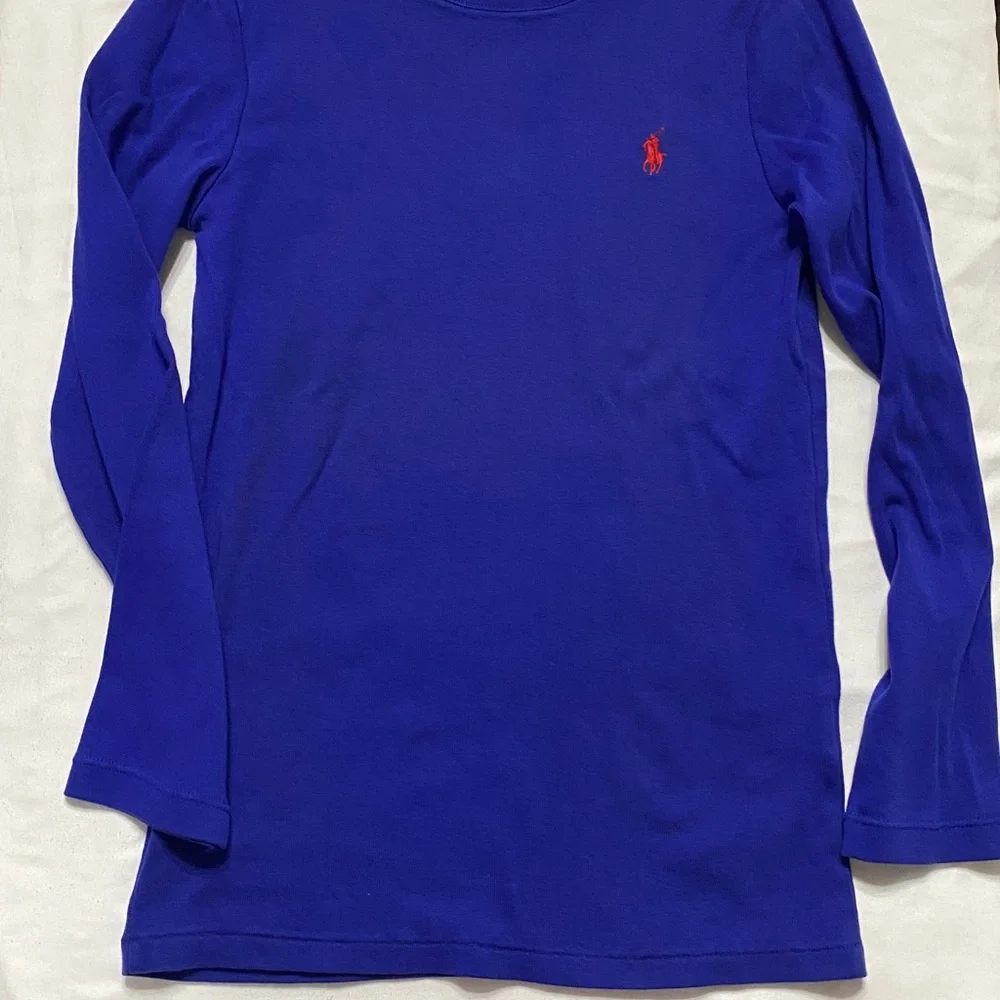 Ralph Lauren Sport Royal Blue Long Sleeve Tee w/ Red Polo Pony - Picture 10 of 10
